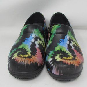 CROCS CLASSIC LINED TIE DYE SHOES MULTI-COLORED COMFORT WOMEN SHOES SIZE 8M